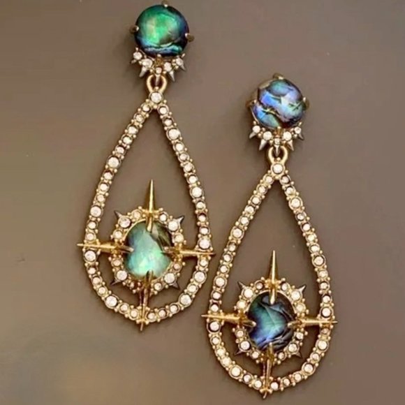 Alexis Bittar Jewelry - Alexis Bittar Star Burst Orbiting Opalescent Abalone Teardrop Earrings